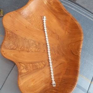 Sterling silver and diamond bracelet